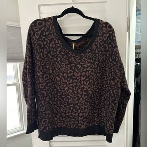 Free People Cheetah Sweater Top